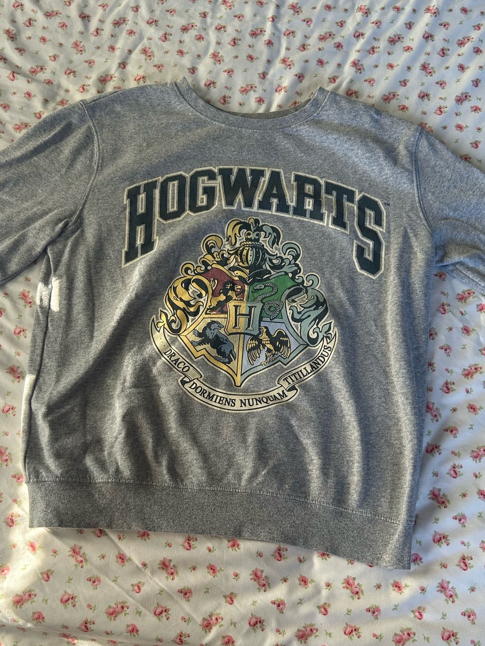 Warner Bros. Hogwarts Crest Gray Crewneck Sweater